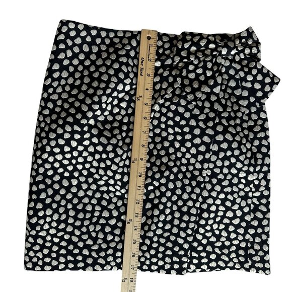 J. Crew Skirt Size 0 Metallic Pebble Print Bow Mini Skirt Black / Gold - Picture 11 of 16